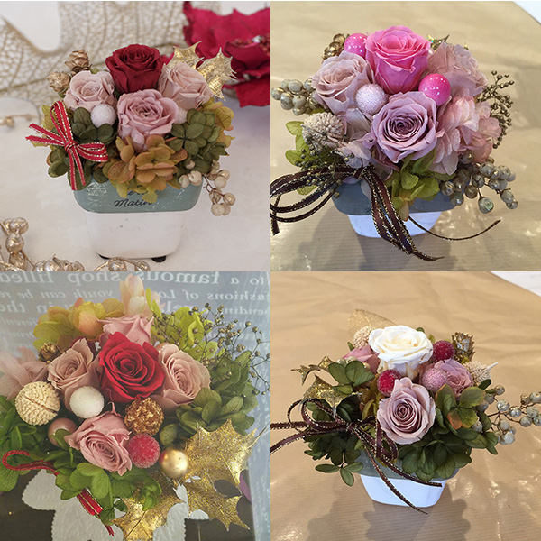 プリザーブドフラワー クリスマスアレンジ 1DAYレッスン